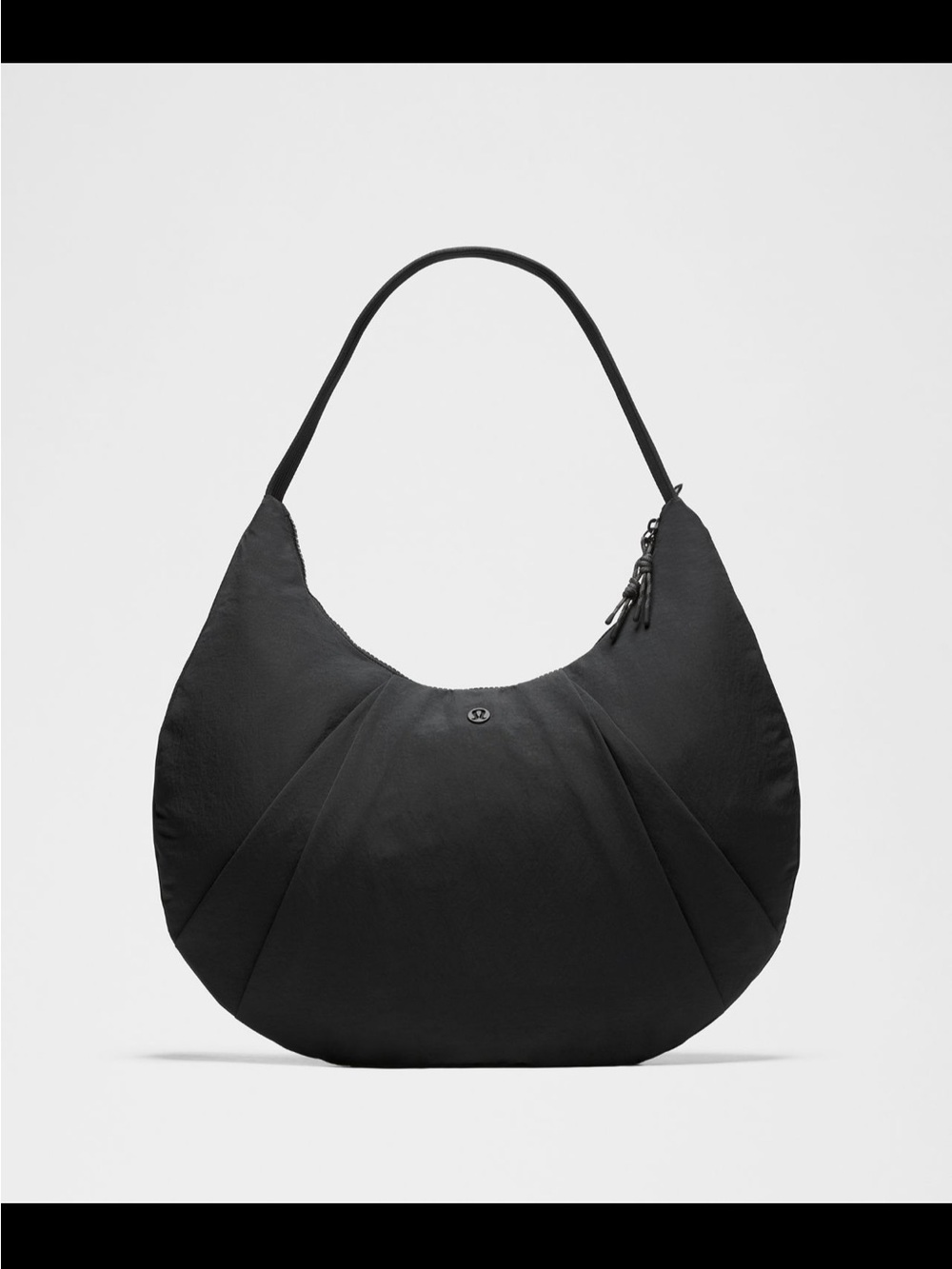 Black Crescent Hobo Shoulder Bag